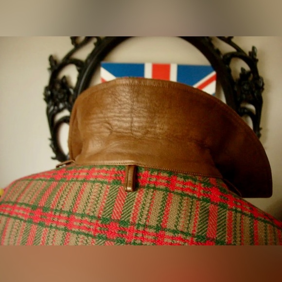 RARE Vintage GUCCI Heritage Tartan Plaid Leather Pullover Retro Mod 1960's GG Sm - Picture 9 of 13